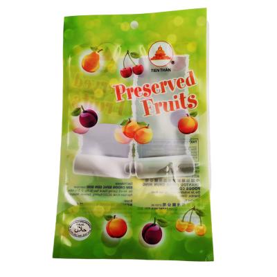 China Food Grade PE Material 3-Sided Seal Moisture Proof Bag With Hang Hole For Dried Fruits for sale