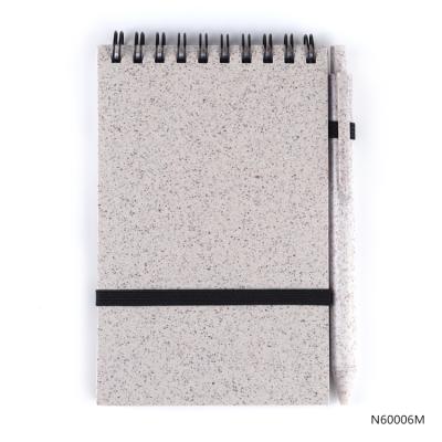 China Custom A6 Size Eco Wheat Spiral PP Spiral Cover Notebook Wheat Straw Materials Notebook for sale