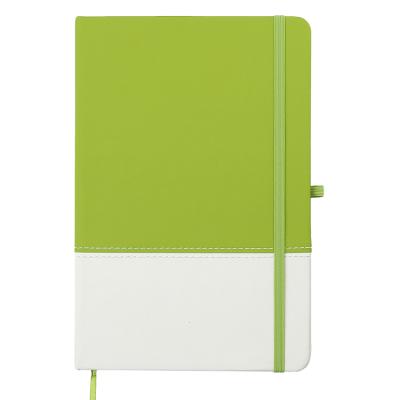 China Good Quality A5 Notebook Custom Color Printed PU Soft Leather Cover Two Colors Match PU Journal Planner for sale