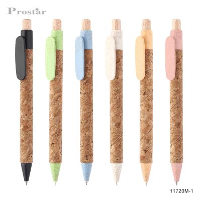 China Promotional Writing Pen Pen Prostar Heath Eco-Friendly Cork Pen with Wheat Straw Clip and Tip for sale