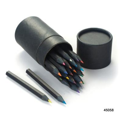 China Promotional Crayon Black Color Pencil In Black Paper Barrel As Gift Box For Promotion for sale