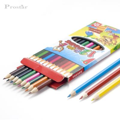 China Drawing Promotion Gifts 12pcs Multicolor Hexagon Pencil Crayon Painting Set for sale