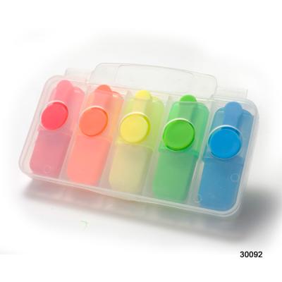 China office & Hat- Custom Made Mini Highlighter Pens Mini Highlighter Pen Set 5 Colors Pack Of School Markers In Plastic Box Multi Colors Marker Pen for sale