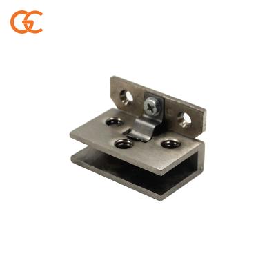 China Modern Simplicity Silver Square Glass Hold Free Hole Cabinet Door Accessories Cut Out Door Hinge Frameless for sale