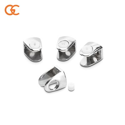 China For Supporting Furniture Accessories Wood Or Glass Panel Wall Shelf Bracket Shelf Support Clip Zinc Alloy Floating Glass Clamp for sale