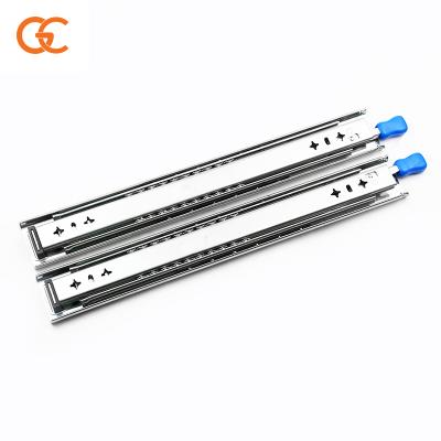 China 2.0Mm Thickness Mild Steel Modern Cold Rolled Narrow Locking Telescopic Galvanized Drawer Slides for sale