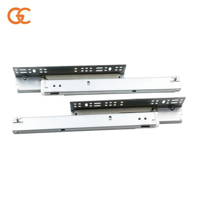 China Hot Sale Modern Hidden Full Extension Slide Rail Three Section Buffer Slide Rail for sale