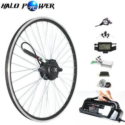 China Lower Noise HALO Power 24v 36v 250w Wheel Hub Motor e Bike Conversion Kits for sale