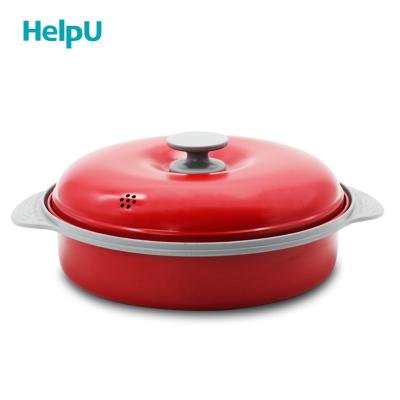 China Multi Function Sustainable Non-Stick Microwave Round Grill Pot, Microwave Frying Pot, High Quality Microwave Oven Grill for sale