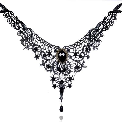 China Noble Dance Wear Accessories Rhinestone Hollow Mesh Choker Necklace for sale