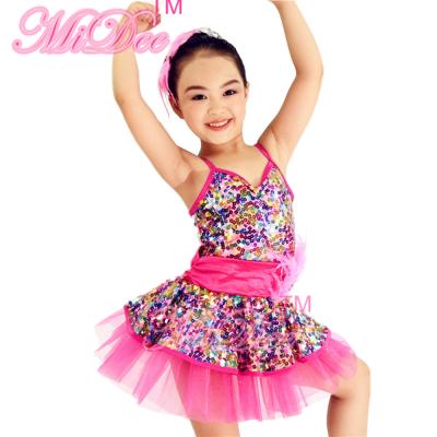 China Square Sequined In Rainbow Sparkle Leotard Under Dance Costume Outfit Professional Stage Competition Dance Costume for sale