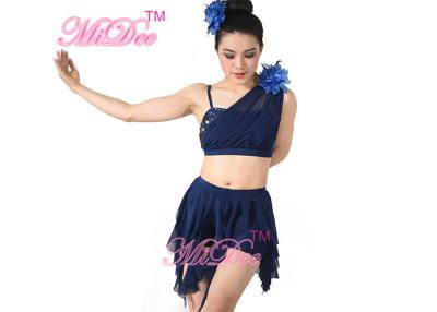 China ODM Belly Dancing Clothes Diagonal - Neck Irregular Sequin Top Two Pieces Dancing Dress for sale