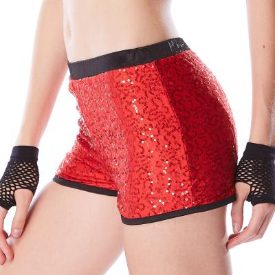 China Metallic Edged Dance Wear Accessories Gym Sequin Dance Shorts For Sports Performance for sale