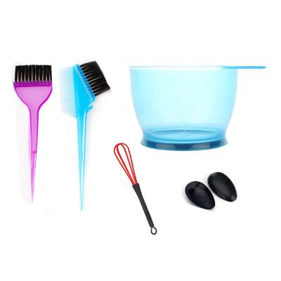 China Hair Salon Stations Equipment 5 Piece Hair Dye Brush Mixing Bowl Plastic Hair Dye Bowl and Brush Custom Logo Tone Bowl for sale