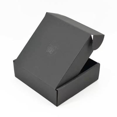 China Recycled Materials Hot Selling Size Logo Printed Corrugated Paper Packaging Shoe Box Custom Black for sale