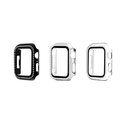 China Diamond Scratch Proof Hard Case Compatible For Apple Watch Series 38mm 42mm 44mm Tempered Glass Screen Protectors for sale