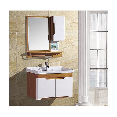 China Modern Waterproof PVC Wash Basin Mirror Bathroom Cabinet Vanity for sale