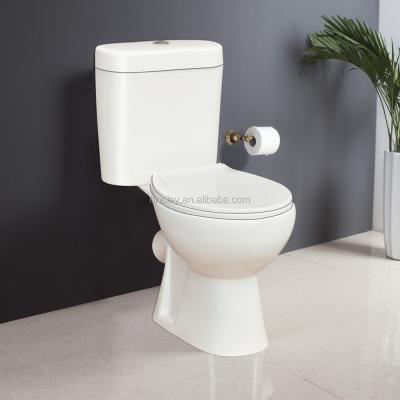 China Luxury Double-Flux Ceramic Sanitary Ware Decorated Two Piece Toilet WC For Dubai, Ceramic Toilet Price OLT-02302X for sale