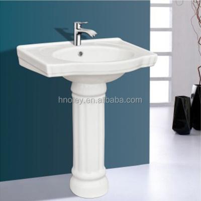 China New Design Pedestal Toilet Ceramic Bathroom Sink One Piece Basin OLT-022105 Easy Clean Sanitary Ware for sale