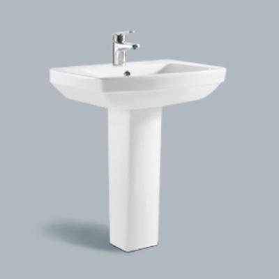 China Modern Sanitary Ware Pedestal Bathroom Basin Floor Standing Wash Basin for sale