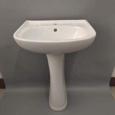 China Sustainable Hot Sale Sanitary Bathroom Ceramic Wash Basin With Pedestal for sale