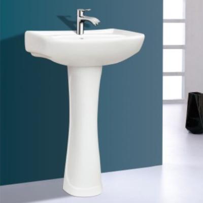 China Sustainable bathroom ceramic washbasin with pedestal for sale