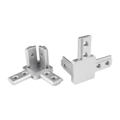 China Three Dimensional Connection Corner Connector Aluminum Profile Accessories 20/30/40 Corner Hidden Bracket Tee Aluminum Alloy Material for sale