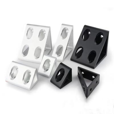 China Aluminum Right Angle Connection 3030/4040/3060/4080 Profile Accessories Triangle Code Connector Industrial Material Block for sale