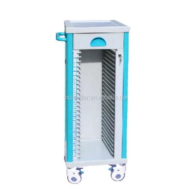 China Modern Single Row ABS Medical Equipment Patient Record Trolley for sale