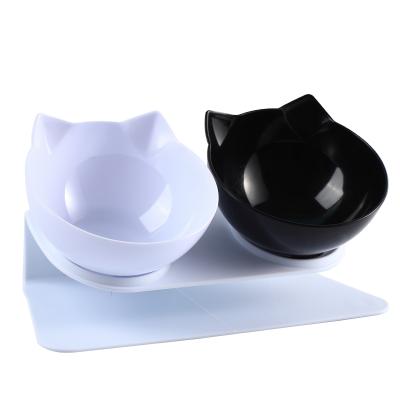 China Small Pet Viable Pair Food Grade Pet Bowl Clear Plastic Cat Food Bowl for sale