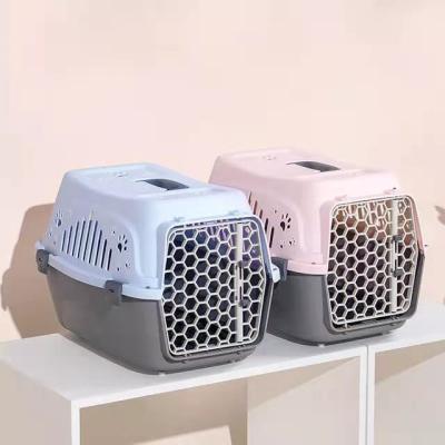 China Multiple Scenarios Breathable Cage Sustainable Suitable For Portable And Comfortable Plastic Pet Cat Cage for sale