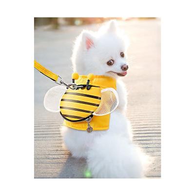 China Small cute type personalized anti cut bee and dog pet backpack cat backpack cat strap free pull rope for sale