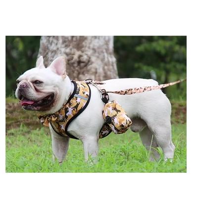 China Pet Traction Rope Camouflage Dog Chest Harness Stocked Bag Set Multifunctional Dog Leash for sale