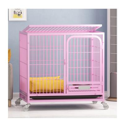 China Large And Medium Kennel Breathable Outdoor Stainless Steel Wheeled Kennel Pet Cage High Strength for sale