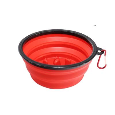 China Customized Non-automatic Folding Anti-Clog Outdoor Portable Silicone TPR Dog Bowl Pet Bowls for sale