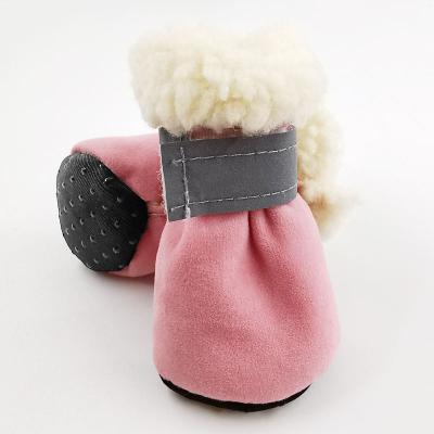 China 4pcs Stocked Pet Shoes Waterproof Winter Dog Boots Boots Puppy Anti-Skid Rain Snow Booties Dog Shoes Dog Shoes for sale