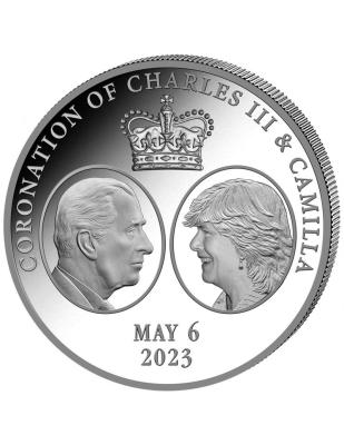 China Financial institutions custom design ROI CHARLES III and CAMILLA Coronation 1 oz silver coin for sale