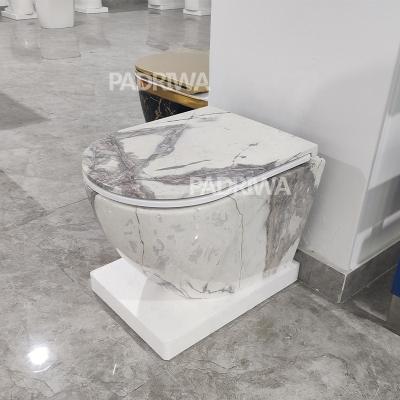 China Concealed Cistern Gray Marble Wall Hung Bathroom Space Saving Toilet Easy-Cleaning Design Ceramic Rimless Wall Hung Toilet for sale