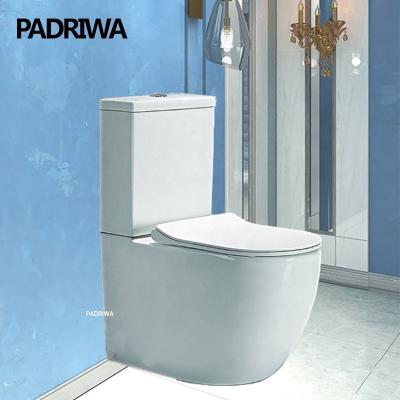 China Wc Ceramic Two-Piece Rimless Toilet Washdown Bathroom Trap Tank Hidden Ware P Ware Sanitary Cabinet for sale