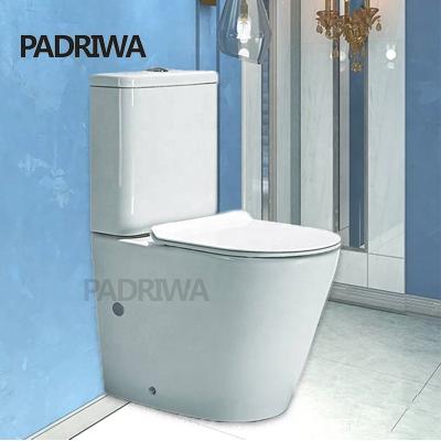 China Wc Ceramic Two-Piece Rimless Toilet Washdown Bathroom Trap Tank Hidden Ware P Ware Sanitary Cabinet for sale