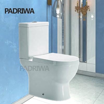 China Ceramic WC Two Piece Rimless Toilet Wash Down Tank Toilet P P Concealed Toiletries Sanitary Cabinet for sale