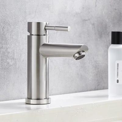 China Beautiful Price China Stainless Steel Single Hole Bathroom Basin Mixer Taps Metered Faucets For Bathroom for sale