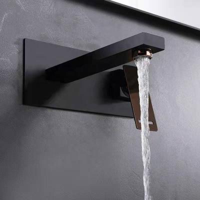 China Hot Selling Antique Brass Single Hole Bathroom Basin Wall Mounted Basin Mixer Taps Concealed Faucet For Basin Faucet for sale