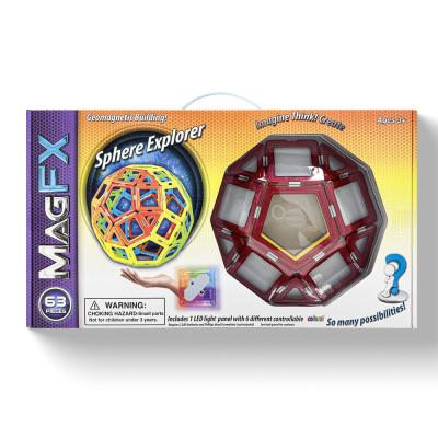 China Geometrische Intelligente Magnetische Gebouwtegels Set Kleur Venster Educatieve Kit Te koop