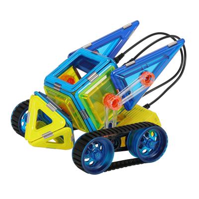 China Educational Toys Magnetic Tiles Remote Control Car Locomotive Cyclone Tank For Children for sale