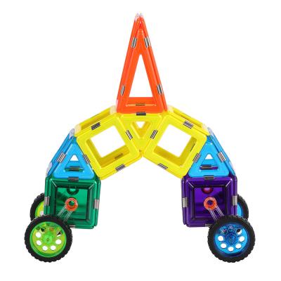 China 3D Construction Colorful Magnetic Tiles Car Building Blocks STEM Toys OEM ODM for sale