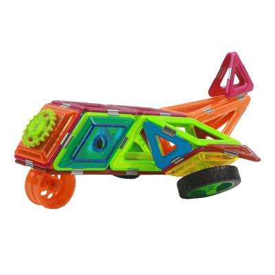 China 3d Magnetic Tiles Vehicles Fighter Toy , Magnetic Building Blocks With Wheel for sale