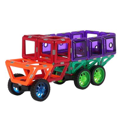 China MAGFX Funny Heavy Truck Structures Magnetic Building Tiles Magnet Toy For Kids for sale