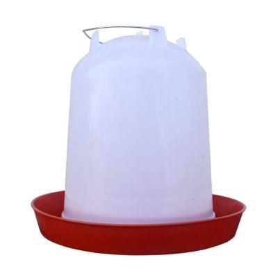 China Farms Customized White And Red Round Automatic Poultry Drinker Various Capacity Drinker With Stand For Watering Chicken Hen Quail for sale