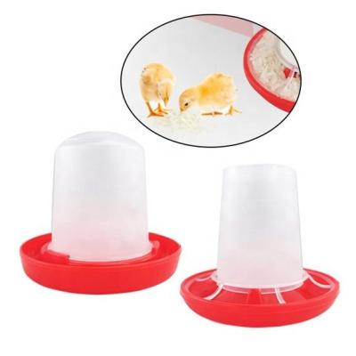 China Small Baby Chick Ducklings Feeder Red No Farms Poultry Feeder Quail Feeder No Mess No Plate Waste Feeding Dispenser For Pigeon Bird for sale